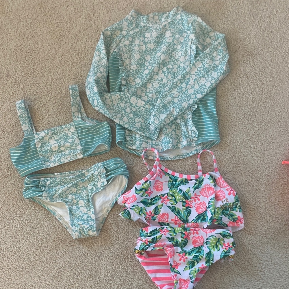 Little girls size 5 swim suit bundle.
